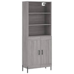 Highboard Grey Sonoma 69.5x34x180 cm Engineered Wood 3189971