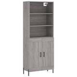 Highboard Grey Sonoma 69,5x34x180 cm Engineered Wood 3189971