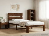 Single Bed Frame with Headboard ROSTOCK Dark Brown 75 x 190 cm 903479