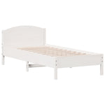 ZNTS Bookcase Bed without Mattress White 100x200cm Solid Wood Pine 3323120