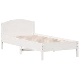 ZNTS Bookcase Bed without Mattress White 100x200cm Solid Wood Pine 3323120