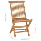 Garden Chair Set of 2 Warm Brown Sanded teak hardwood Compact 41993