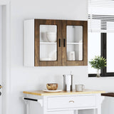Kitchen Wall Cabinet with Glass Door Porto Smoked Oak 854092
