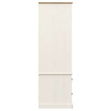 Wardrobe VIGO White 90x55x170 cm Solid Wood Pine 353164