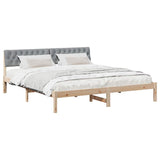 Bed frame Brown and light grey 180 x 200 cm Solid pine wood 3394343