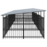 Outdoor Dog Kennel with Roof Steel 15.02 m 3124670