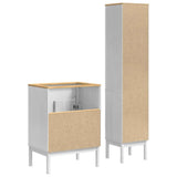Bathroom Furniture Set FLORO 2 pcs White Solid Pine Wood 3385882