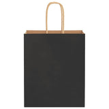 Paper Bags 250 pcs with Handles Black 18x8x22 cm 4101642