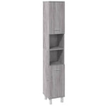 ZNTS 3 Piece Bathroom Cabinet Set Grey Sonoma Engineered Wood 3187607