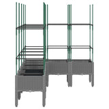 Garden Planter with Trellis Light Grey 160x120x142.5 cm PP 367967