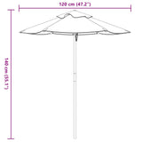 Garden Umbrella for Kids with Wooden Pole 120x140 cm 4008990