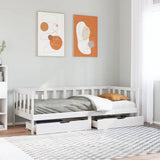 Daybed 3 pcs White 80 x 200 cm Solid Pine Wood 3302076