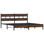 ZNTS Metal Bed Frame without Mattress Brown Oak 183x213 cm 3308509