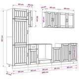 8 Piece Kitchen Cabinet Set Lucca White Engineered Wood 3314801