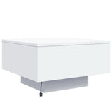 ZNTS Coffee Table with LED Lights White 55x55x31 cm 836574