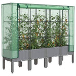 ZNTS Raised Bed with Greenhouse Cover Rattan Look 160x40x140 cm 4015863