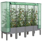 ZNTS Raised Bed with Greenhouse Cover Rattan Look 160x40x140 cm 4015863