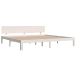 Bed Frame without Mattress White Solid Wood Pine 200x200cm 810516