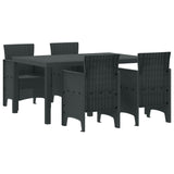 Garden Dining Set 5 pcs Anthracite Polt rattan 3378692