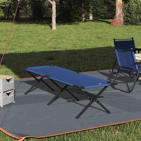 Folding Camping Bed Folding Manual Blue Oxford fabric 42003174