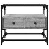 TV Cabinet with Glass Top Grey Sonoma 60x35x51 cm Engineered Wood 846057