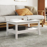 Coffee Table White 80x50x40 cm Solid Wood Pine 814285
