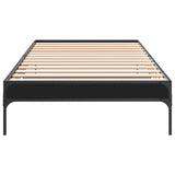 ZNTS Bed Frame Black 90x190 cm Engineered Wood and Metal 845051