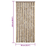 Fly Curtain Dark Brown and Beige 90x220 cm Chenille 377356