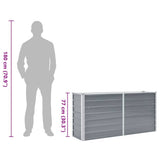 Garden Raised Bed Galvanised Steel 160x40x77 cm Grey 44848