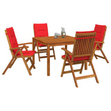5-Piece Garden Dining Set 5 pcs Natural Solid Acacia Wood 3434618