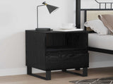 Bed Cabinet Black Oak 40 x 35 x 50 cm Engineered Wood 8004338