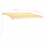 Manual Retractable Awning 450x350 cm Yellow and White 3068998