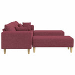 Fabric Sofa with Cushion 3 pcs Wine Red 208 cm Fabric 3335165
