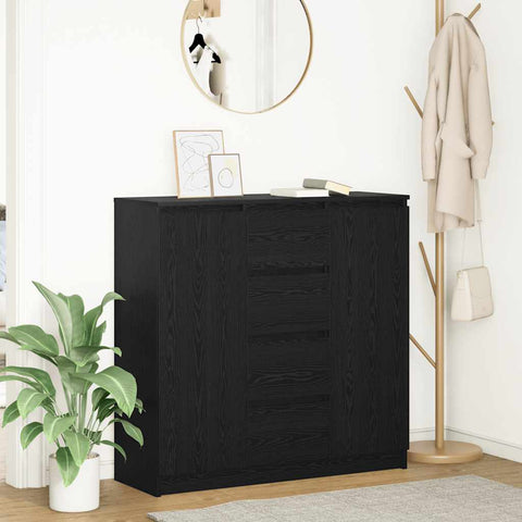 Sideboard with Drawers Black Oak 100.5x35x98.5 cm Engineered Wood 3328454