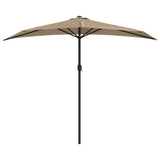 Garden Parasol with Aluminium Pole Taupe 270x144 cm Half 44590