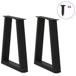 ZNTS Dining Table Legs V-Shape 2 pcs Black 28x cm Steel 4012540