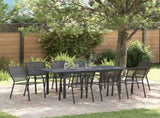 Garden Dining Set 9 pcs Anthracite Powder-coated Steel 3378813