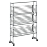 Laundry Drying Rack with Wheels 89x64x129 cm Aluminium 154603