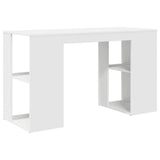 Desk with Shelf White 130 x 50.5 x 75 cm Engineered Wood 869498