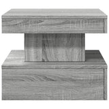 Coffee Table with LED Lights Grey Sonoma 50x50x40 cm 839845