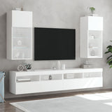 TV Cabinets with LED Lights 2 pcs White 40.5x30x90 cm 837044