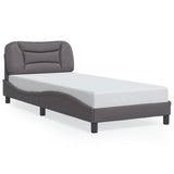 Bed Frame with LED without Mattress "Hvar" Grey 80x200 cm 3213895
