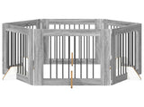Foldable Dog Gate with Stands 6 pcs Grey Sonoma 482 cm 892088