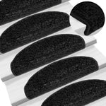 Stair Mats 15 pcs 65x21x4 cm Black Half Round Large 133901