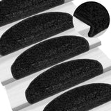 Stair Mats 15 pcs 65x21x4 cm Black Half Round Large 133901