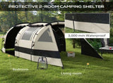 Four Man, Two Room Blackout Tent, with Accessories - Khaki T3398P349034