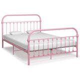 Bed Frame without Mattress Pink Metal 140x200 cm 284513