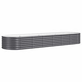 Garden Raised Bed Galvanised Steel 296x80x36 cm Anthracite 318926