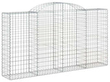 Arched Gabion Baskets 9 pcs 200x30x140/160 cm Galvanised Iron 3146159
