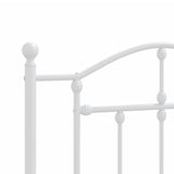 Metal Bed Frame without Mattress with Headboard White 107x203cm 353484